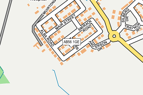 AB56 1GE map - OS OpenMap – Local (Ordnance Survey) AB56 1GE map - OS OpenMap – Local (Ordnance Survey)