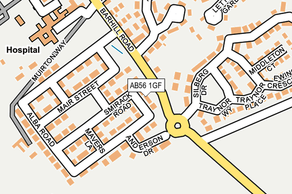 AB56 1GF map - OS OpenMap – Local (Ordnance Survey) AB56 1GF map - OS OpenMap – Local (Ordnance Survey)