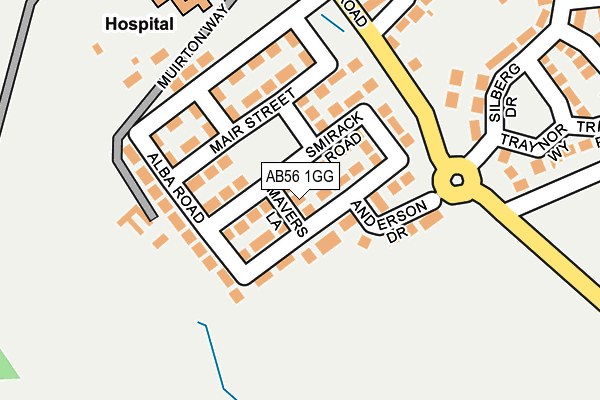 AB56 1GG map - OS OpenMap – Local (Ordnance Survey) AB56 1GG map - OS OpenMap – Local (Ordnance Survey)