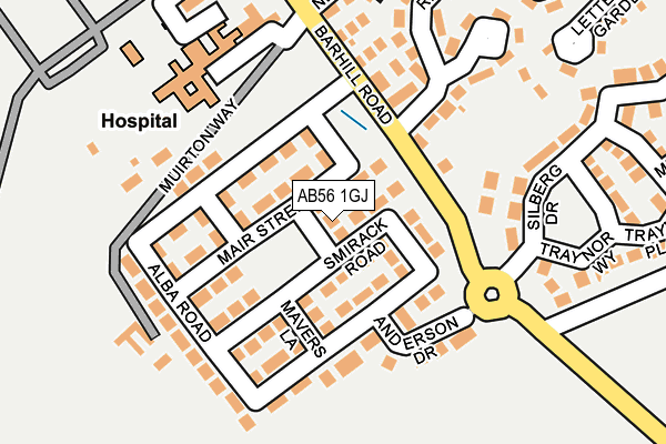 AB56 1GJ map - OS OpenMap – Local (Ordnance Survey) AB56 1GJ map - OS OpenMap – Local (Ordnance Survey)