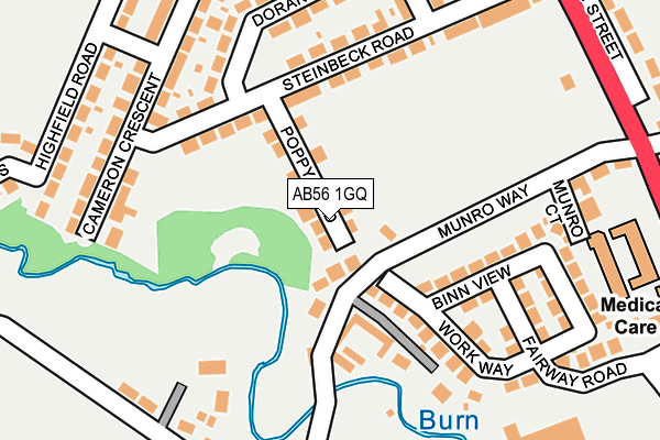 AB56 1GQ map - OS OpenMap – Local (Ordnance Survey)