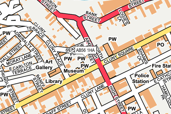 AB56 1HA map - OS OpenMap – Local (Ordnance Survey) AB56 1HA map - OS OpenMap – Local (Ordnance Survey)