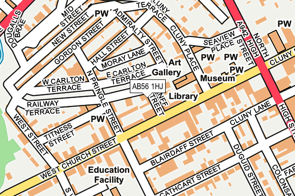 AB56 1HJ map - OS OpenMap – Local (Ordnance Survey) AB56 1HJ map - OS OpenMap – Local (Ordnance Survey)