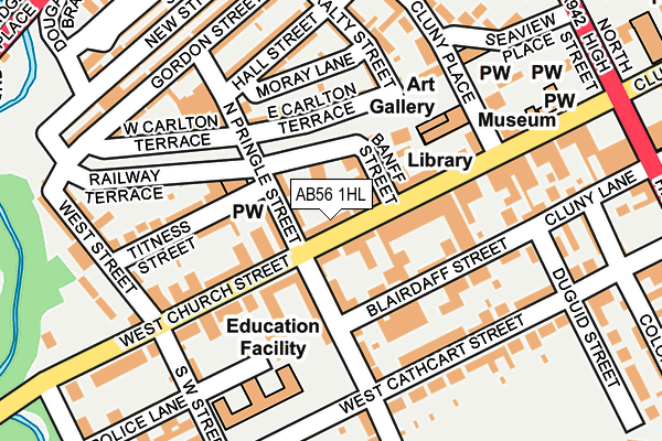 AB56 1HL map - OS OpenMap – Local (Ordnance Survey) AB56 1HL map - OS OpenMap – Local (Ordnance Survey)
