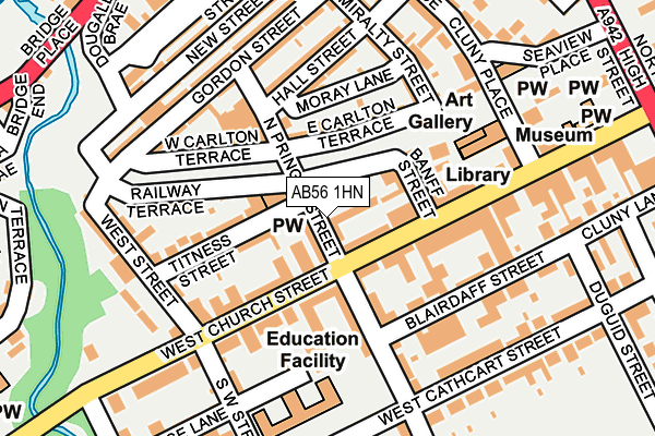 AB56 1HN map - OS OpenMap – Local (Ordnance Survey) AB56 1HN map - OS OpenMap – Local (Ordnance Survey)