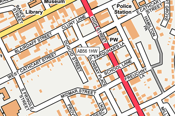 AB56 1HW map - OS OpenMap – Local (Ordnance Survey) AB56 1HW map - OS OpenMap – Local (Ordnance Survey)