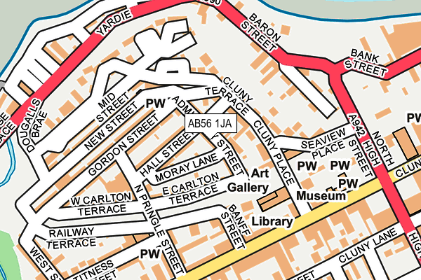 AB56 1JA map - OS OpenMap – Local (Ordnance Survey) AB56 1JA map - OS OpenMap – Local (Ordnance Survey)