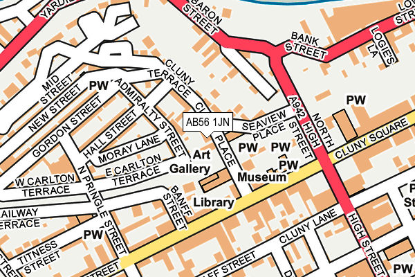 AB56 1JN map - OS OpenMap – Local (Ordnance Survey) AB56 1JN map - OS OpenMap – Local (Ordnance Survey)