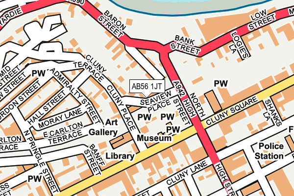 AB56 1JT map - OS OpenMap – Local (Ordnance Survey) AB56 1JT map - OS OpenMap – Local (Ordnance Survey)