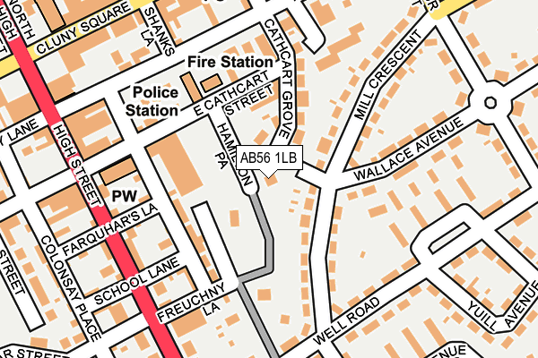 AB56 1LB map - OS OpenMap – Local (Ordnance Survey) AB56 1LB map - OS OpenMap – Local (Ordnance Survey)