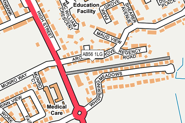 AB56 1LG map - OS OpenMap – Local (Ordnance Survey) AB56 1LG map - OS OpenMap – Local (Ordnance Survey)
