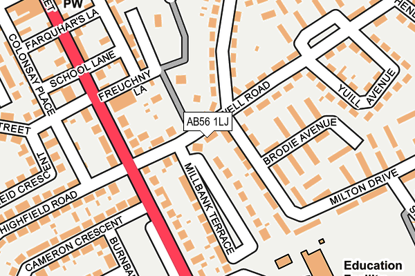 AB56 1LJ map - OS OpenMap – Local (Ordnance Survey) AB56 1LJ map - OS OpenMap – Local (Ordnance Survey)