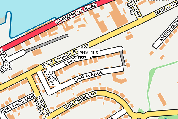 AB56 1LX map - OS OpenMap – Local (Ordnance Survey) AB56 1LX map - OS OpenMap – Local (Ordnance Survey)