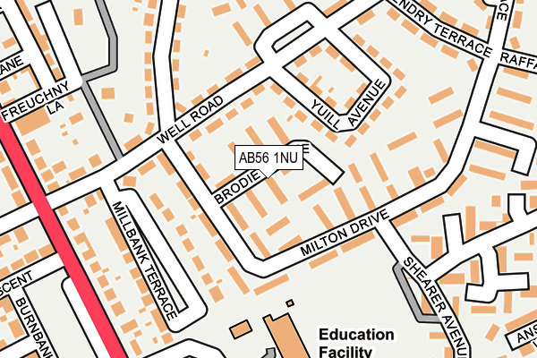 AB56 1NU map - OS OpenMap – Local (Ordnance Survey) AB56 1NU map - OS OpenMap – Local (Ordnance Survey)