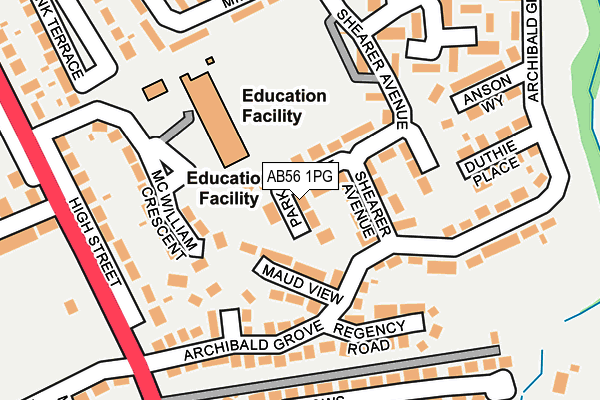 AB56 1PG map - OS OpenMap – Local (Ordnance Survey) AB56 1PG map - OS OpenMap – Local (Ordnance Survey)