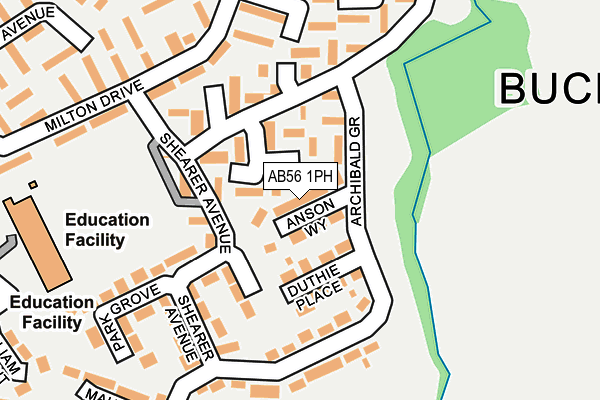 AB56 1PH map - OS OpenMap – Local (Ordnance Survey) AB56 1PH map - OS OpenMap – Local (Ordnance Survey)