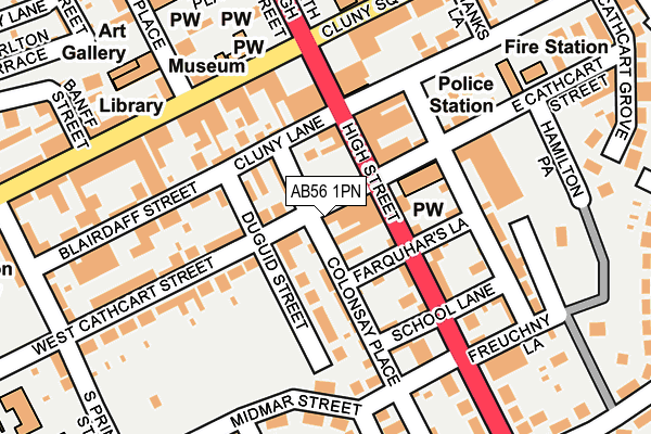 AB56 1PN map - OS OpenMap – Local (Ordnance Survey) AB56 1PN map - OS OpenMap – Local (Ordnance Survey)