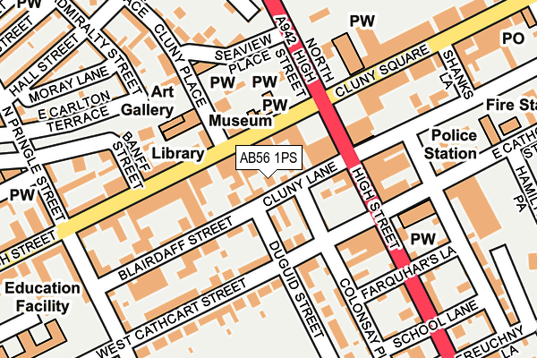 AB56 1PS map - OS OpenMap – Local (Ordnance Survey) AB56 1PS map - OS OpenMap – Local (Ordnance Survey)