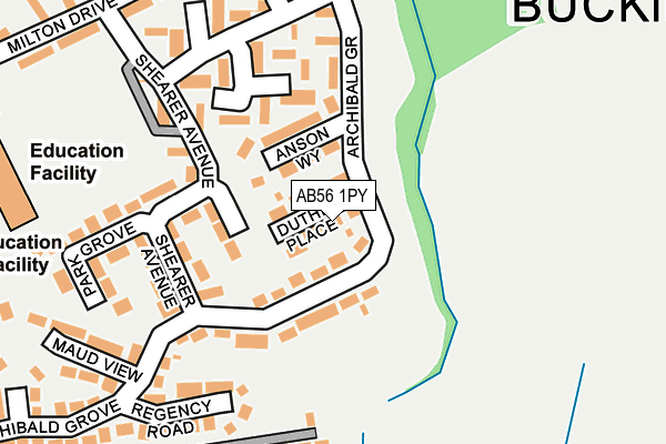 AB56 1PY map - OS OpenMap – Local (Ordnance Survey) AB56 1PY map - OS OpenMap – Local (Ordnance Survey)