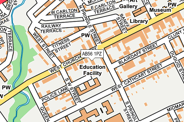 AB56 1PZ map - OS OpenMap – Local (Ordnance Survey) AB56 1PZ map - OS OpenMap – Local (Ordnance Survey)