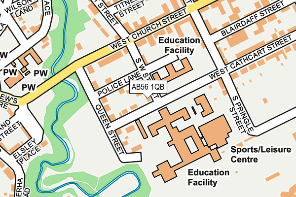 AB56 1QB map - OS OpenMap – Local (Ordnance Survey)