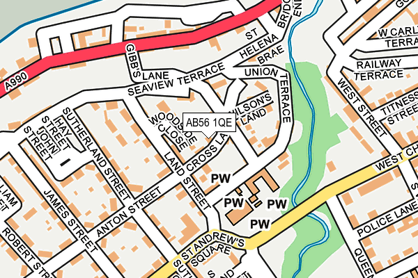 AB56 1QE map - OS OpenMap – Local (Ordnance Survey)
