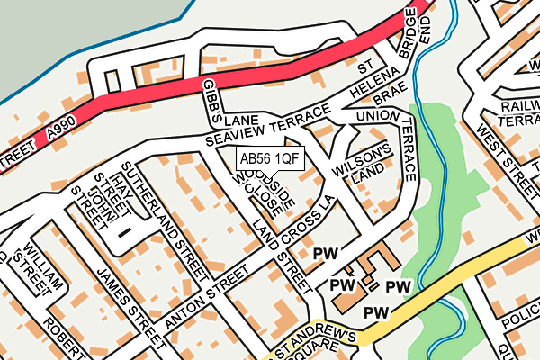 AB56 1QF map - OS OpenMap – Local (Ordnance Survey) AB56 1QF map - OS OpenMap – Local (Ordnance Survey)