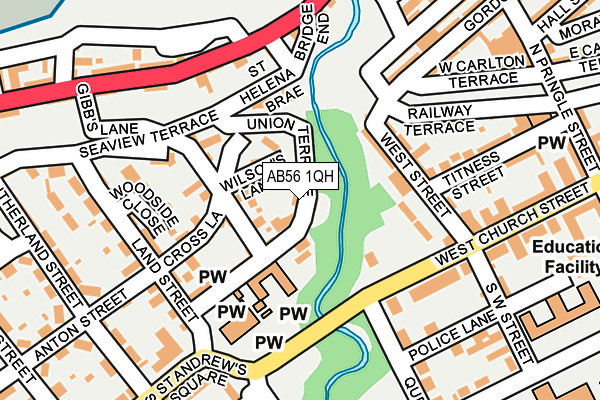 AB56 1QH map - OS OpenMap – Local (Ordnance Survey) AB56 1QH map - OS OpenMap – Local (Ordnance Survey)