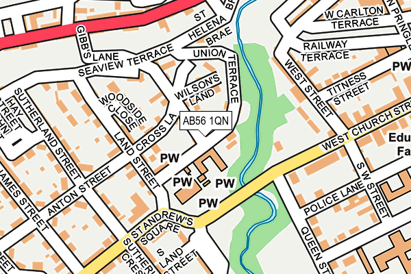 AB56 1QN map - OS OpenMap – Local (Ordnance Survey) AB56 1QN map - OS OpenMap – Local (Ordnance Survey)