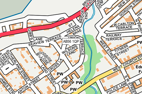 AB56 1QP map - OS OpenMap – Local (Ordnance Survey) AB56 1QP map - OS OpenMap – Local (Ordnance Survey)