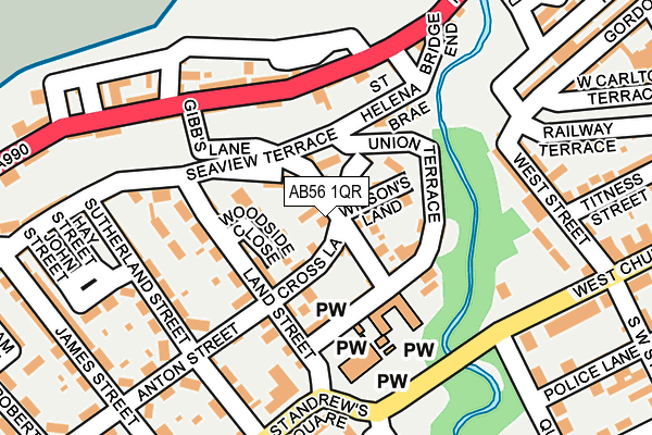 AB56 1QR map - OS OpenMap – Local (Ordnance Survey) AB56 1QR map - OS OpenMap – Local (Ordnance Survey)