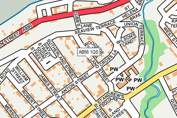 AB56 1QS map - OS OpenMap – Local (Ordnance Survey) AB56 1QS map - OS OpenMap – Local (Ordnance Survey)