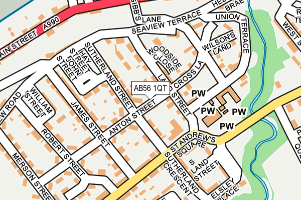 AB56 1QT map - OS OpenMap – Local (Ordnance Survey) AB56 1QT map - OS OpenMap – Local (Ordnance Survey)