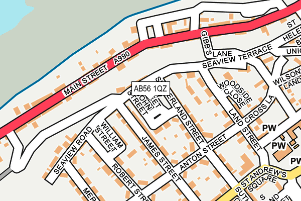 AB56 1QZ map - OS OpenMap – Local (Ordnance Survey) AB56 1QZ map - OS OpenMap – Local (Ordnance Survey)