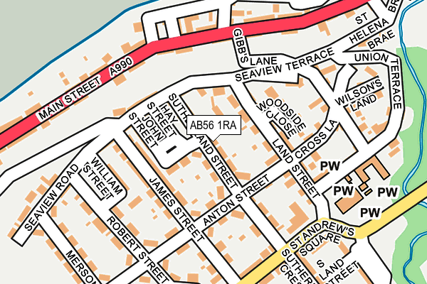 AB56 1RA map - OS OpenMap – Local (Ordnance Survey) AB56 1RA map - OS OpenMap – Local (Ordnance Survey)
