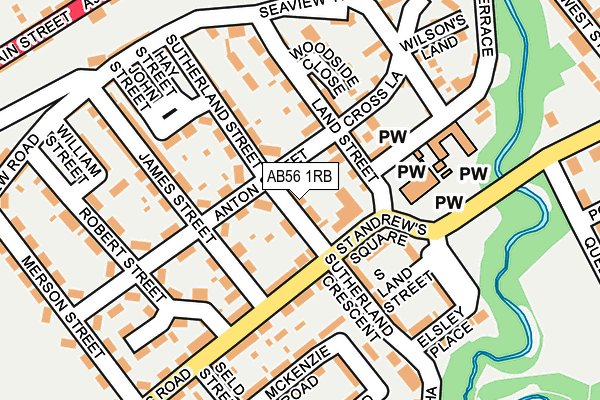 AB56 1RB map - OS OpenMap – Local (Ordnance Survey) AB56 1RB map - OS OpenMap – Local (Ordnance Survey)