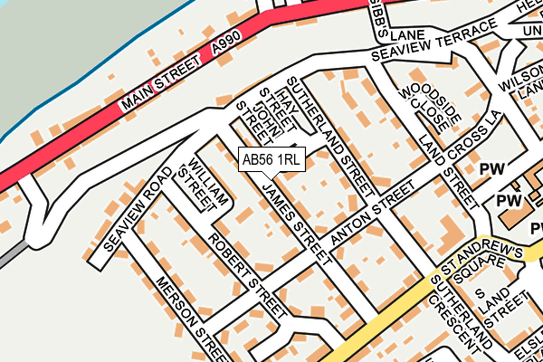 AB56 1RL map - OS OpenMap – Local (Ordnance Survey) AB56 1RL map - OS OpenMap – Local (Ordnance Survey)