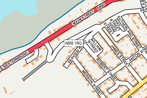 AB56 1RQ map - OS OpenMap – Local (Ordnance Survey) AB56 1RQ map - OS OpenMap – Local (Ordnance Survey)