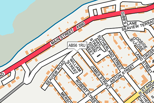 AB56 1RU map - OS OpenMap – Local (Ordnance Survey) AB56 1RU map - OS OpenMap – Local (Ordnance Survey)