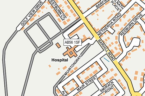 AB56 1SF map - OS OpenMap – Local (Ordnance Survey) AB56 1SF map - OS OpenMap – Local (Ordnance Survey)