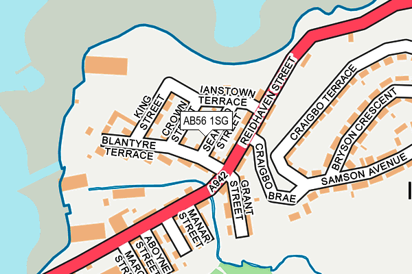 AB56 1SG map - OS OpenMap – Local (Ordnance Survey) AB56 1SG map - OS OpenMap – Local (Ordnance Survey)