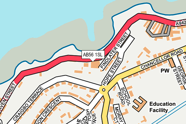 AB56 1SL map - OS OpenMap – Local (Ordnance Survey) AB56 1SL map - OS OpenMap – Local (Ordnance Survey)