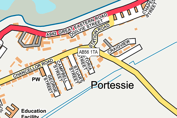 AB56 1TA map - OS OpenMap – Local (Ordnance Survey) AB56 1TA map - OS OpenMap – Local (Ordnance Survey)