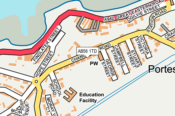 AB56 1TD map - OS OpenMap – Local (Ordnance Survey) AB56 1TD map - OS OpenMap – Local (Ordnance Survey)