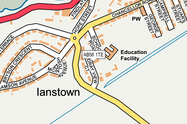 AB56 1TE map - OS OpenMap – Local (Ordnance Survey) AB56 1TE map - OS OpenMap – Local (Ordnance Survey)