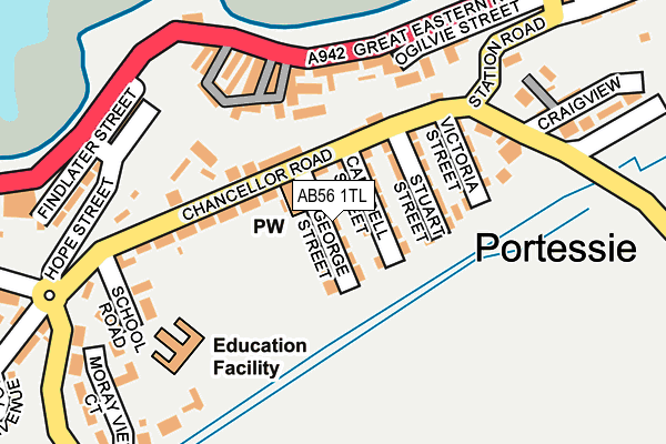 AB56 1TL map - OS OpenMap – Local (Ordnance Survey) AB56 1TL map - OS OpenMap – Local (Ordnance Survey)