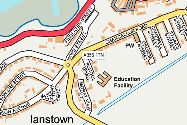 AB56 1TN map - OS OpenMap – Local (Ordnance Survey) AB56 1TN map - OS OpenMap – Local (Ordnance Survey)
