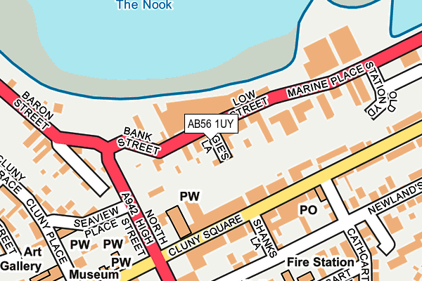 AB56 1UY map - OS OpenMap – Local (Ordnance Survey) AB56 1UY map - OS OpenMap – Local (Ordnance Survey)