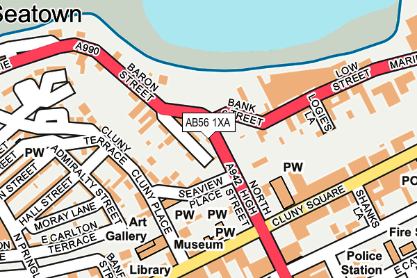 AB56 1XA map - OS OpenMap – Local (Ordnance Survey) AB56 1XA map - OS OpenMap – Local (Ordnance Survey)
