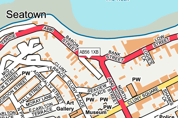 AB56 1XB map - OS OpenMap – Local (Ordnance Survey) AB56 1XB map - OS OpenMap – Local (Ordnance Survey)